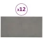 Paneles de pared 12 uds terciopelo gris claro 30x15 cm 0,54 m² de vidaXL, Recubrimiento de paredes - Ref: Foro24-343779, Prec...
