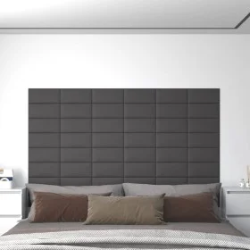 Paneles de pared 12 uds cuero sintético gris 30x15 cm 0,54 m² by vidaXL, Wall covering - Ref: Foro24-343774, Price: 26,61 €, ...