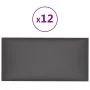 Paneles de pared 12 uds cuero sintético gris 30x15 cm 0,54 m² de vidaXL, Recubrimiento de paredes - Ref: Foro24-343774, Preci...