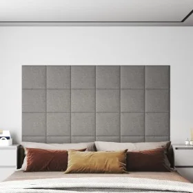 Wandpaneele 12 Stück hellgrauer Stoff 30x30 cm 1,08 m² von vidaXL, Wandverkleidung - Ref: Foro24-343789, Preis: 45,05 €, Raba...