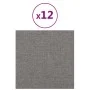 Paneles de pared 12 uds tela gris claro 30x30 cm 1,08 m² de vidaXL, Recubrimiento de paredes - Ref: Foro24-343789, Precio: 45...