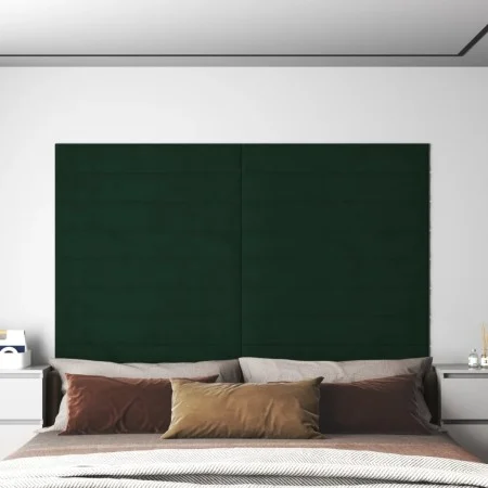 Paneles de pared 12 uds terciopelo verde oscuro 90x15 cm 1,62m² by vidaXL, Wall covering - Ref: Foro24-343893, Price: 59,18 €...