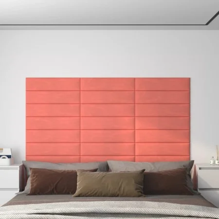 Wandpaneele 12 Stück rosa Samt 60x15 cm 1,08 m² von vidaXL, Wandverkleidung - Ref: Foro24-343838, Preis: 30,75 €, Rabatt: %
