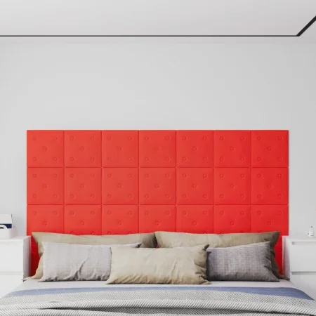 Wandpaneele 12 Stück rotes Kunstleder 30x30 cm 1,08 m² von vidaXL, Wandverkleidung - Ref: Foro24-343976, Preis: 33,84 €, Raba...