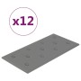 Paneles de pared 12 uds cuero sintético gris 60x30 cm 2,16 m² de vidaXL, Recubrimiento de paredes - Ref: Foro24-343991, Preci...