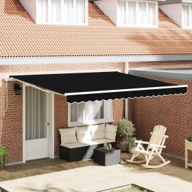 Toldo Retráctil Manual Negro 400 x 350 cm Poliéster y Aluminio en Toldos | Comprar online en Foru.es