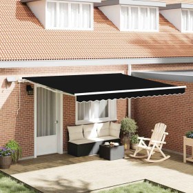 Toldo Retráctil Manual Negro 400 x 300 cm Tela y acero en Toldos | Comprar online en Foru.es