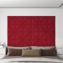 Paneles de pared 12 uds terciopelo rojo tinto 30x30 cm 0,54 m² de vidaXL, Recubrimiento de paredes - Ref: Foro24-343951, Prec...