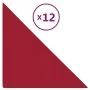 Paneles de pared 12 uds terciopelo rojo tinto 30x30 cm 0,54 m² de vidaXL, Recubrimiento de paredes - Ref: Foro24-343951, Prec...