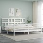 Estructura de cama con cabecero madera maciza blanco 200x200cm de vidaXL, Camas y somieres - Ref: Foro24-3194917, Precio: 154...