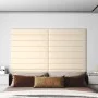Paneles de pared 12 uds terciopelo color crema 90x15 cm 1,62 m² de vidaXL, Recubrimiento de paredes - Ref: Foro24-343899, Pre...
