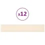 Paneles de pared 12 uds terciopelo color crema 90x15 cm 1,62 m² de vidaXL, Recubrimiento de paredes - Ref: Foro24-343899, Pre...