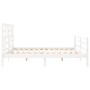 Estructura de cama con cabecero madera maciza blanco 200x200cm de vidaXL, Camas y somieres - Ref: Foro24-3194917, Precio: 154...