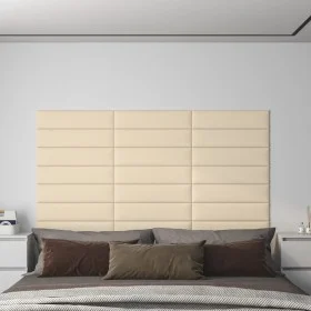 Wall panels 12 pcs cream fabric 60x15 cm 1.08 m² by vidaXL, Wall covering - Ref: Foro24-343816, Price: 45,11 €, Discount: %