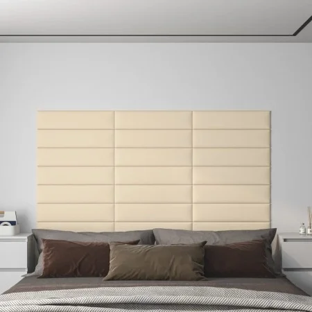 Wall panels 12 pcs cream fabric 60x15 cm 1.08 m² by vidaXL, Wall covering - Ref: Foro24-343816, Price: 45,11 €, Discount: %
