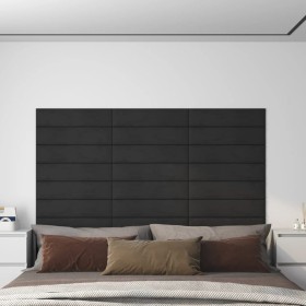 Paneles de pared 12 uds terciopelo negro 60x15 cm 1,08 m² de vidaXL, Recubrimiento de paredes - Ref: Foro24-343840, Precio: 4...