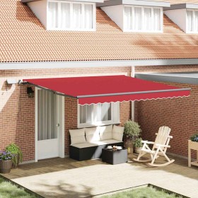 Toldo Retráctil con luces de tiras LED Rojo 400 x 350 cm tela en Toldos | Comprar online en Foru.es