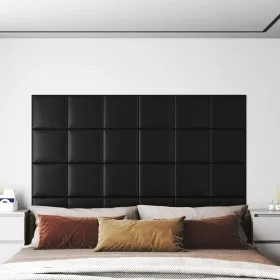 Wall panels 12 pcs black synthetic leather 30x30 cm 1.08 m² by vidaXL, Wall covering - Ref: Foro24-343799, Price: 43,26 €, Di...