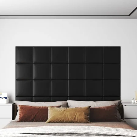 Wandpaneele 12 Stück schwarzes Kunstleder 30x30 cm 1,08 m² von vidaXL, Wandverkleidung - Ref: Foro24-343799, Preis: 43,26 €, ...