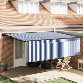 Toldo Retráctil Manual Azul y 400 x 300 cm Poliéster y Aluminio en Toldos | Comprar online en Foru.es