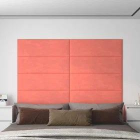 Paneles de pared 12 uds terciopelo rosa 90x30 cm 3,24 m² de vidaXL, Recubrimiento de paredes - Ref: Foro24-343922, Precio: 66...