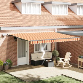 Toldo Retráctil Manual amarillo y naranja 450 x 300 cm tela en Toldos | Comprar online en Foru.es