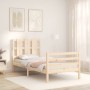 Estructura de cama con cabecero madera maciza 90x200 cm de vidaXL, Camas y somieres - Ref: Foro24-3194101, Precio: 99,04 €, D...