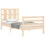 Estructura de cama con cabecero madera maciza 90x200 cm de vidaXL, Camas y somieres - Ref: Foro24-3194101, Precio: 99,04 €, D...