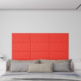 Paneles de pared 12 uds cuero PE rojo 60x30 cm 2,16 m² de vidaXL, Recubrimiento de paredes - Ref: Foro24-343990, Precio: 54,8...