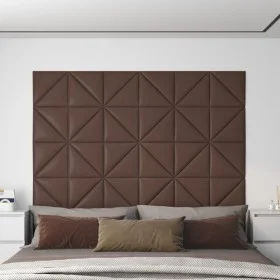 Wandpaneele 12 Stück braunes Kunstleder 30x30 cm 0,54 m² von vidaXL, Wandverkleidung - Ref: Foro24-343945, Preis: 24,95 €, Ra...