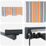 Toldo Retráctil Azul y Naranja 450 x 300 cm Poliéster y metal en Toldos | Comprar online en Foru.es