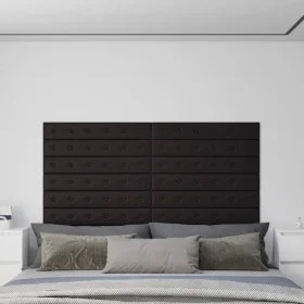 Wall panels 12 pcs black synthetic leather 90x15 cm 1.62 m² by vidaXL, Wall covering - Ref: Foro24-343995, Price: 37,69 €, Di...