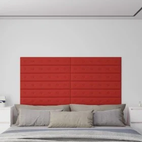 Paneles pared 12 uds cuero sintético rojo tinto 90x15 cm 1,62m² de vidaXL, Recubrimiento de paredes - Ref: Foro24-344000, Pre...