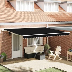 Toldo Retráctil Negro 450 x 300 cm Tela y acero en Toldos | Comprar online en Foru.es