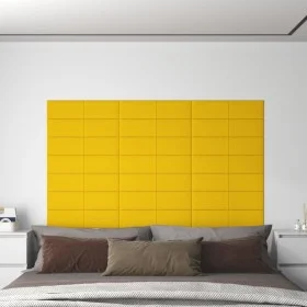 Paneles de pared 12 uds terciopelo amarillo 60x15 cm 1,08 m² by vidaXL, Wall covering - Ref: Foro24-344069, Price: 28,65 €, D...