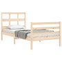 Estructura de cama con cabecero madera maciza 90x200 cm de vidaXL, Camas y somieres - Ref: Foro24-3194816, Precio: 91,21 €, D...