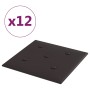 Paneles de pared 12 uds cuero sintético negro 30x30 cm 1,08 m² de vidaXL, Recubrimiento de paredes - Ref: Foro24-343974, Prec...