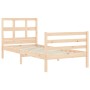 Estructura de cama con cabecero madera maciza 90x200 cm de vidaXL, Camas y somieres - Ref: Foro24-3194816, Precio: 91,21 €, D...