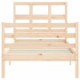 Estructura de cama con cabecero madera maciza 90x200 cm de vidaXL, Camas y somieres - Ref: Foro24-3194816, Precio: 91,21 €, D...