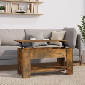 Mesa de centro madera contrachapada roble ahumado 101x49x52 cm de vidaXL, Mesas de centro - Ref: Foro24-819272, Precio: 72,03...
