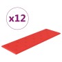 Paneles de pared 12 uds cuero sintético rojo 90x30 cm 3,24 m² de vidaXL, Recubrimiento de paredes - Ref: Foro24-344004, Preci...