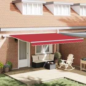 Toldo Retráctil Manual Rojo 450 x 300 cm Tela y acero en Toldos | Comprar online en Foru.es