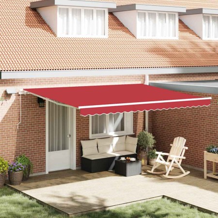 Toldo Retráctil Manual Rojo 450 x 300 cm Tela y acero en Toldos | Comprar online en Foru.es
