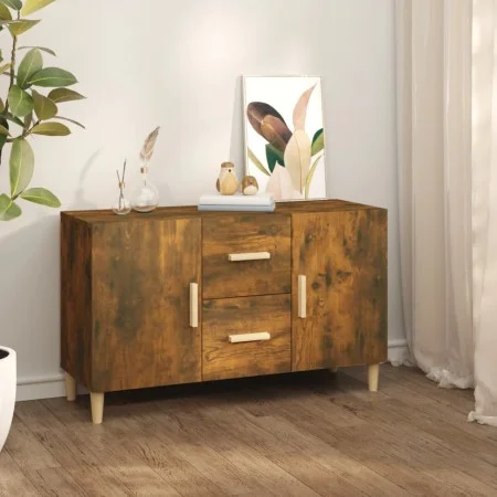 Smoked oak engineered wood sideboard 100x36x60 cm by vidaXL, Sideboards - Ref: Foro24-817465, Price: 76,05 €, Discount: %