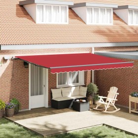 Toldo Retráctil con luces de tiras LED Rojo 450 x 300 cm tela en Toldos | Comprar online en Foru.es