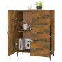 Aparador de madera de ingeniería roble ahumado 69,5x34x90 cm de vidaXL, Aparadores - Ref: Foro24-817354, Precio: 83,09 €, Des...