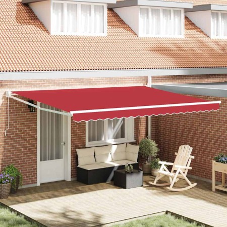 Toldo Manual Rojo 450 x 300 x 165 cm Poliéster y metal en Toldos | Comprar online en Foru.es