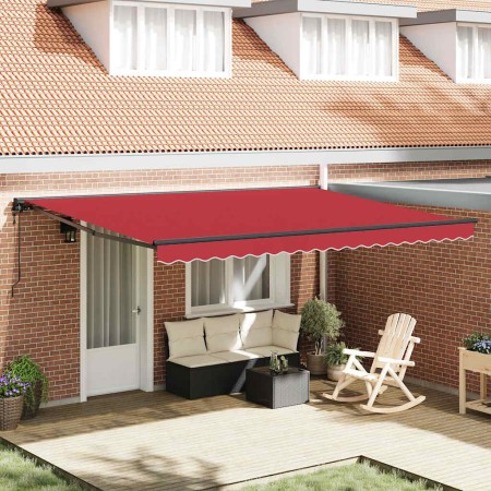Toldo Retráctil Rojo 450 x 300 cm Poliéster y metal en Toldos | Comprar online en Foru.es