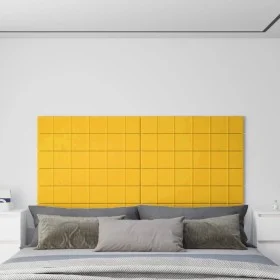 Paneles de pared 12 uds terciopelo amarillo 90x15 cm 1,62 m² de vidaXL, Recubrimiento de paredes - Ref: Foro24-344111, Precio...
