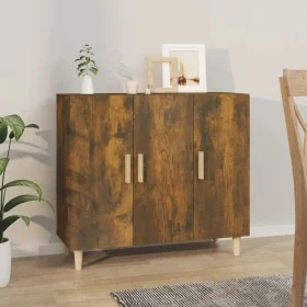 Smoked oak engineered wood sideboard 90x34x80 cm by vidaXL, Sideboards - Ref: Foro24-817459, Price: 81,28 €, Discount: %